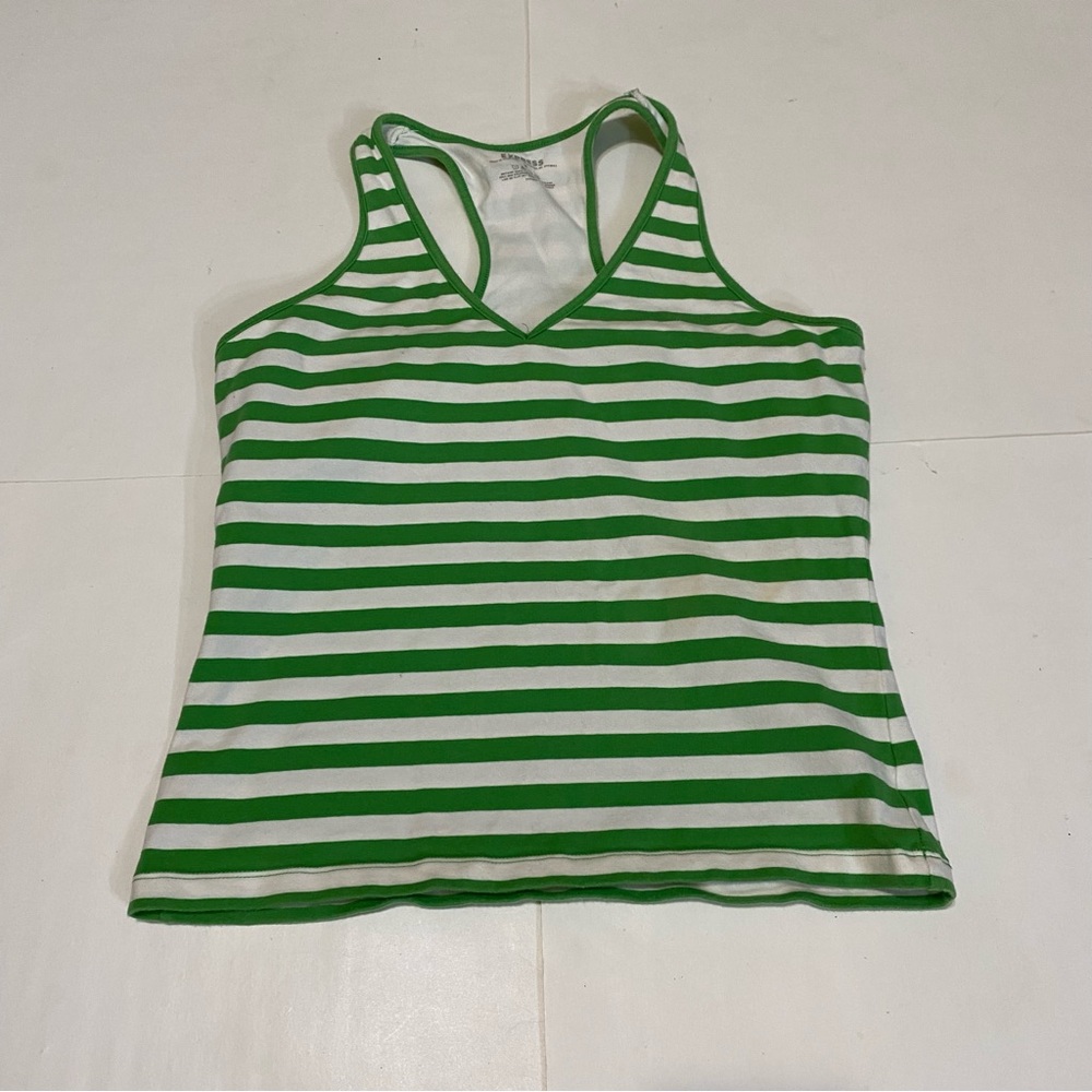 ⭐️Express Green and White Striped Tank Top